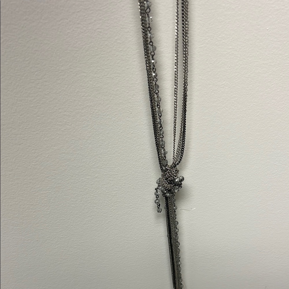 Elegant Silver Knot Necklace